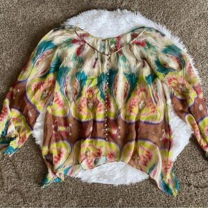 Da-Nang Silk Top Multicolor Thin Lightweight Womens Size Small